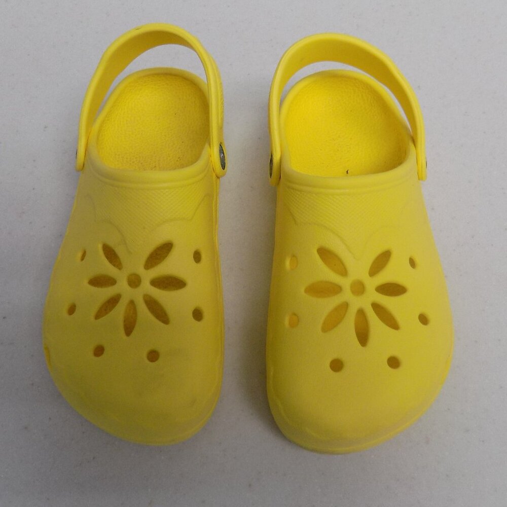 Women's Yellow Sunflower Clog style shoes - Size 6